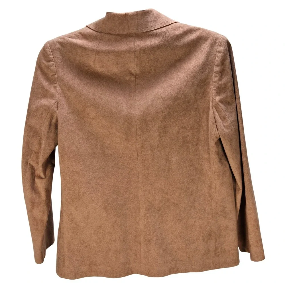 Women's Roth-Le Cover Size 10 Brown Ultra Suede Vintage Blazer Structured Preppy